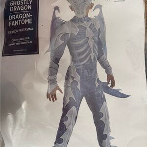 Ghostly Dragon Kids Costume - Blue and White